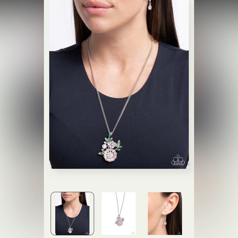💖🌸💖 “BOTANICAL BUNCH” PINK NECKLACE WITH EARRINGS ~ PAPARAZZI❗️💖🌸💖 - Picture 6 of 6